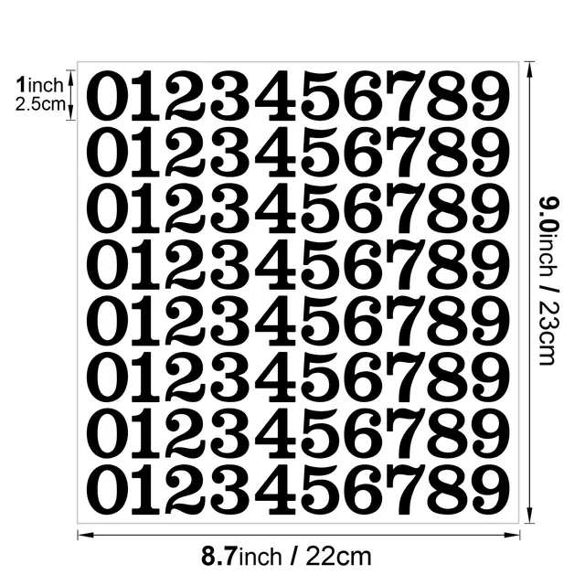 5 Sheets Arabic Number Stickers 1 Inch Number Stickers Waterproof Vinyl Self-adhesive Removable Office Home Cup Decoration Lable 2