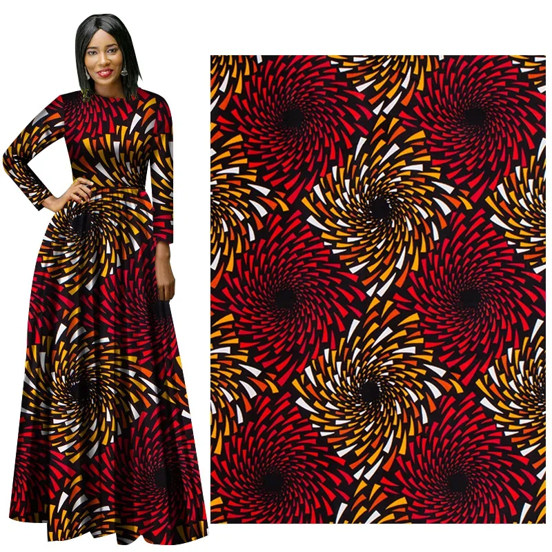 High Quality Cotton Real African Wax Print Fabric 6 Yards Patchwork Sewing Dresses Material Artwork Accessory