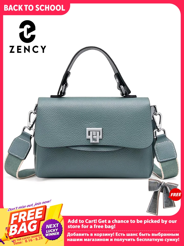 Zency Women's Genuine Leather Top-Handle Bag Simple Fashion Envelope Luxury Brand Shoulder Handbag Small Crossbody for Female 1