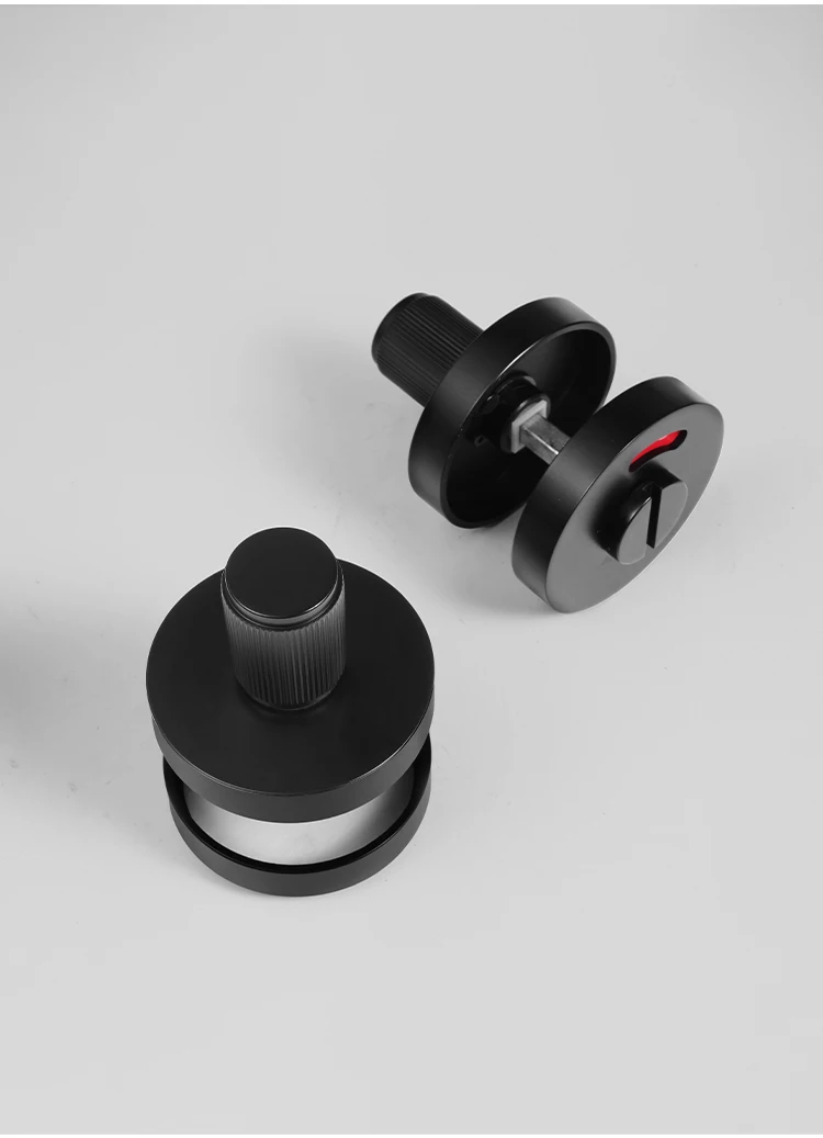 Dooroom Messing-Türschloss, schwarz gestreift, Daumenknopf, Design, Privatsphäre mit Identifikationsmarkierung, Badezimmertür-Hardware, Türschlösser – Detail 8