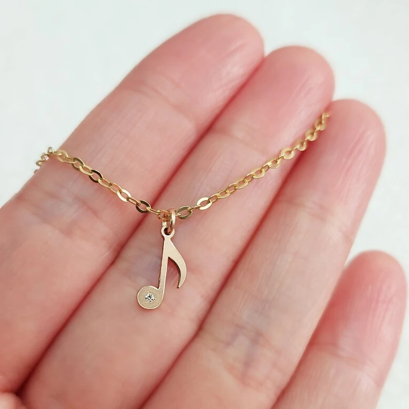 14K Gold Filled Music Note Symbol Charm Gold Charm Jewelry for DIY Bracelet Necklace Making Hypoallergenic Jewelry Accessory