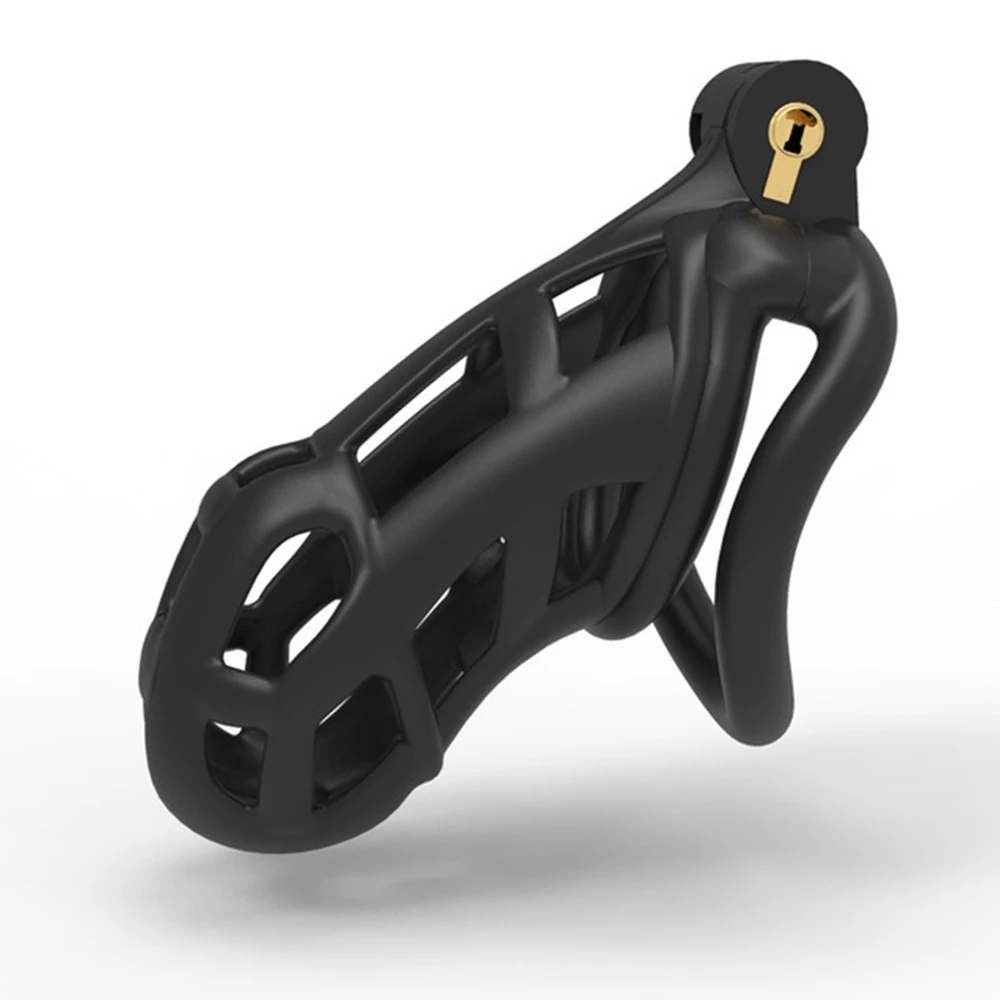 Cage De Chasteté Pour Homme En Silicone Noir - Accessoire Bondage Soumission - Neuf