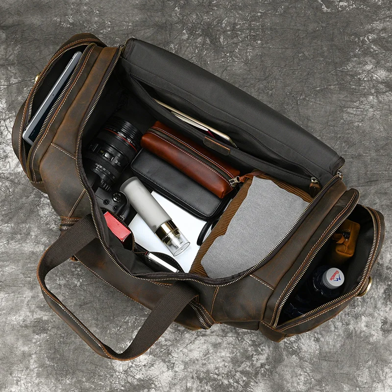 Grote Capaciteit Lederen Bagage Tas Voor Mannen Mannelijke Reistas Plunjezakken Weekender Tassen Op Bagage Over Night Handtassen Voor man