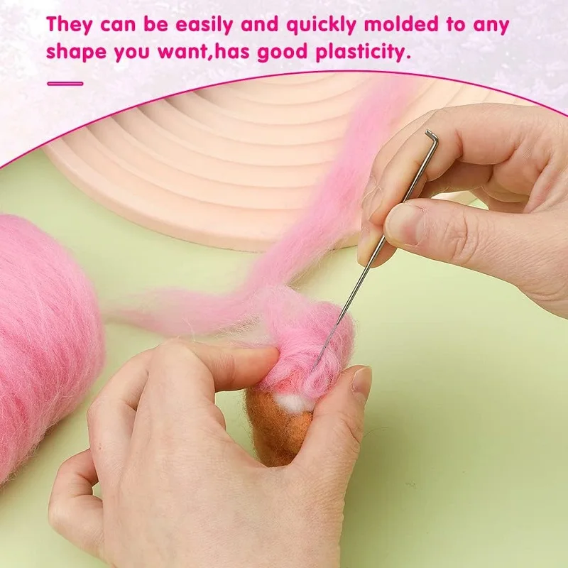 Needle Felting Wool Bulk Nature Wool Roving Yarn Hand Spinning For DIY Craft Materials 10g 8Color
