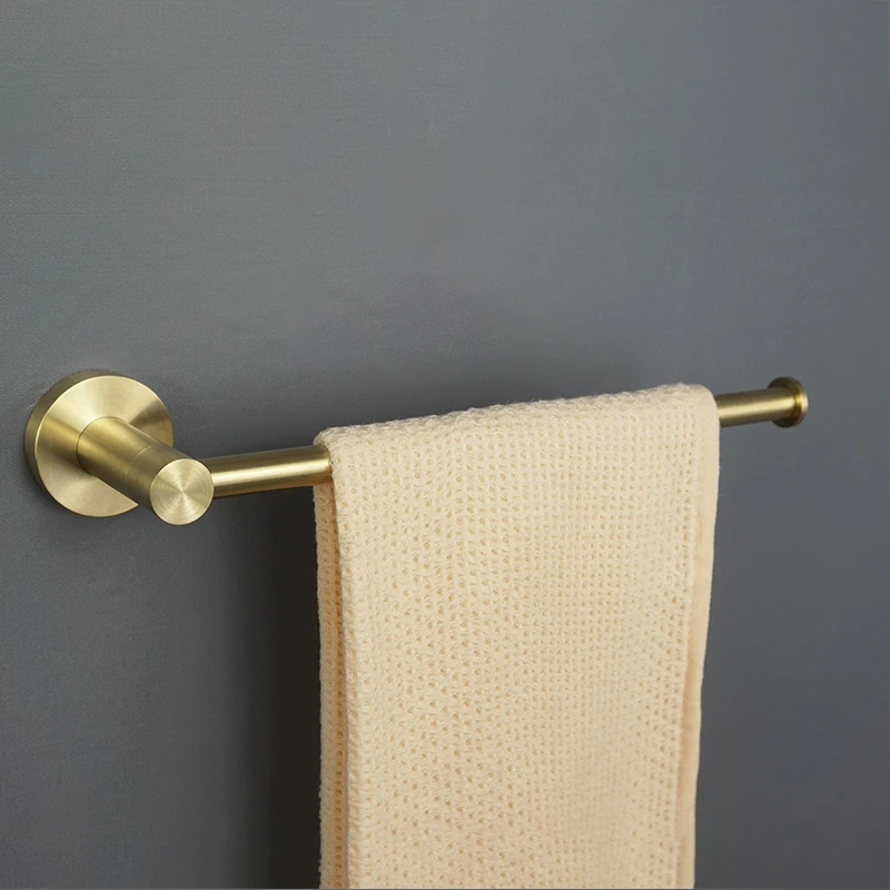 Toallero dorado para baño, soporte para cepillo de inodoro, soporte de papel de montaje en pared, gancho para bata, dispensador de jabón, anillo de toalla