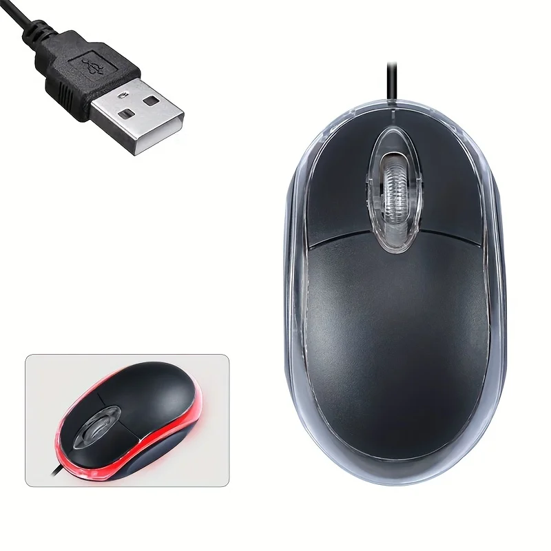 Luminescent Wired Mouse 1000dpi Computer USB Gaming Mice For PC Notebook Laptops Non Slip Wired Office Mouse