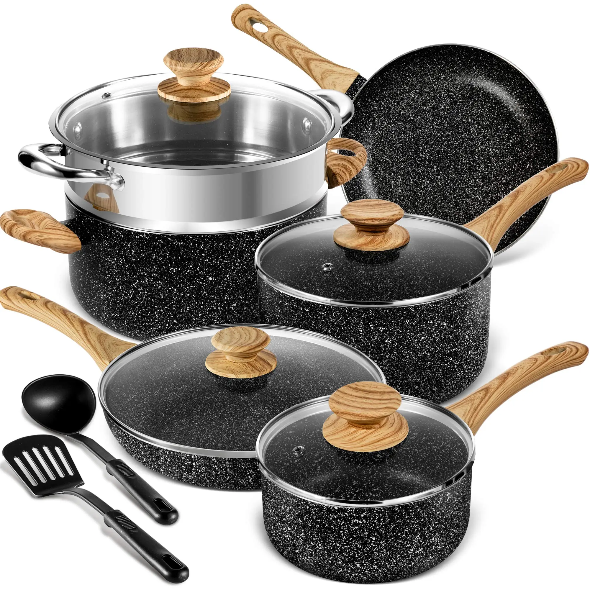 MICHELANGELO Pots and Pans Set, Stone Cookware Set 12 Piece, Kitchen Cookware  Sets with Spatula & Spoon - AliExpress