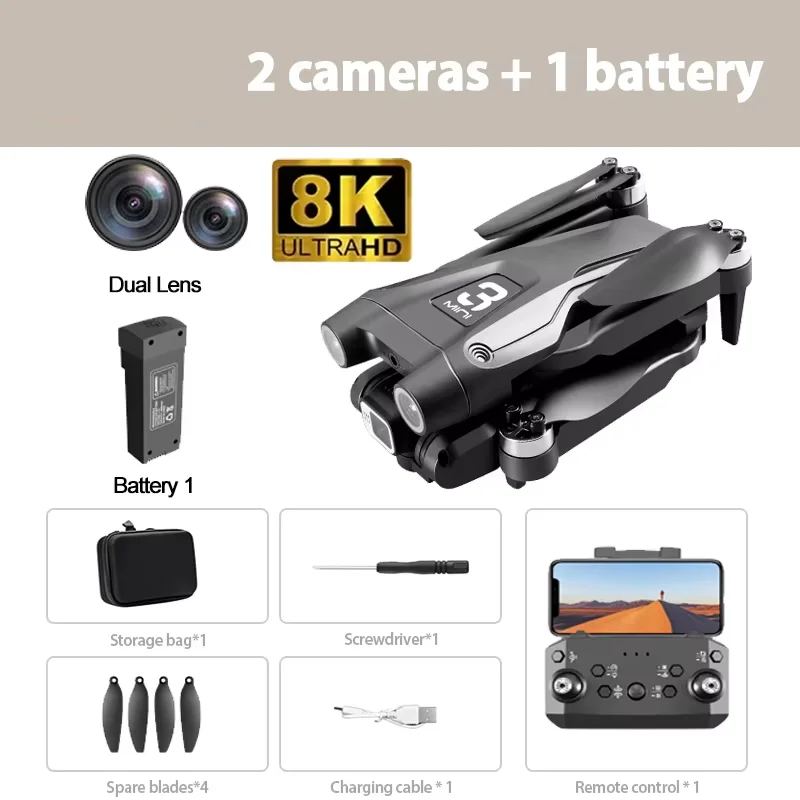 ตัวเลือกสินค้า โดรนถ่ายภาพ 8K กล้องคู่ ถ่ายสวยระดับโปร