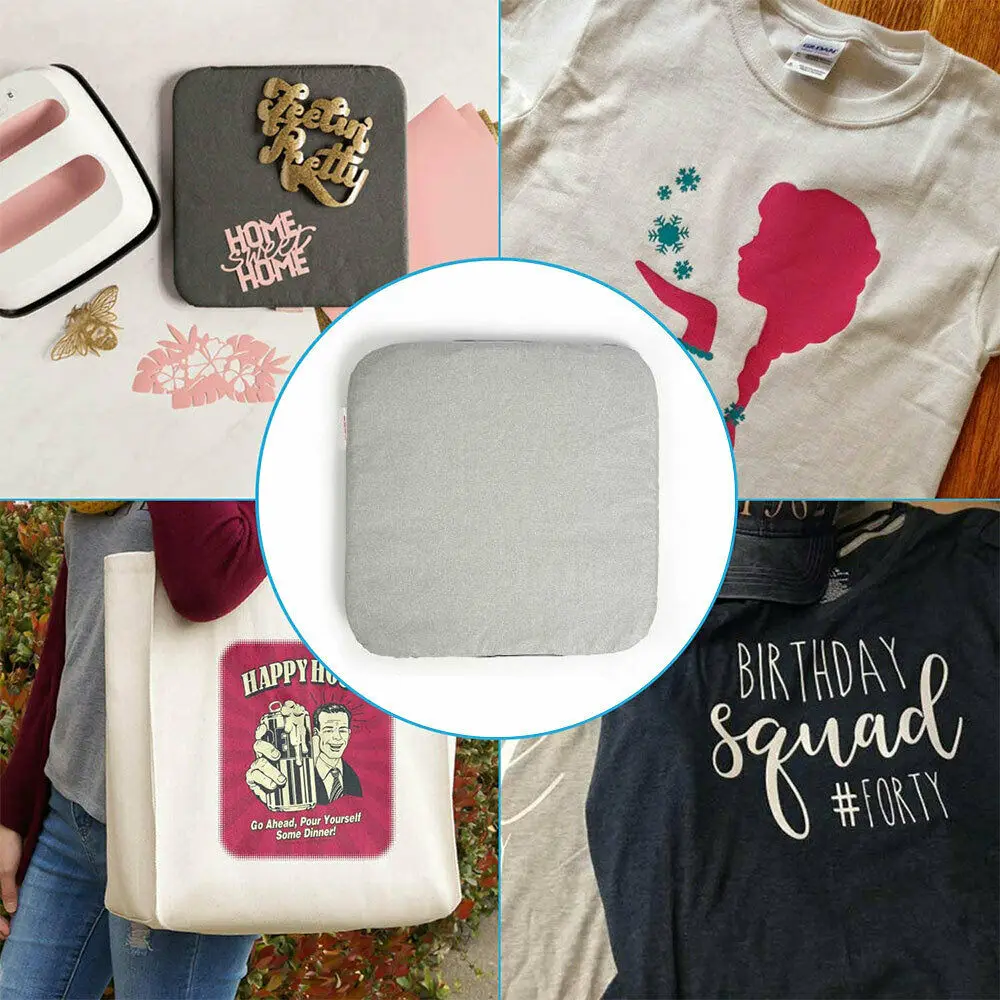 12"x7.8"/11.8"x11.8" Easy Press Protective Resistant Mat Pad for cut Heat Press Machines and HTV Iron On Projects Gray