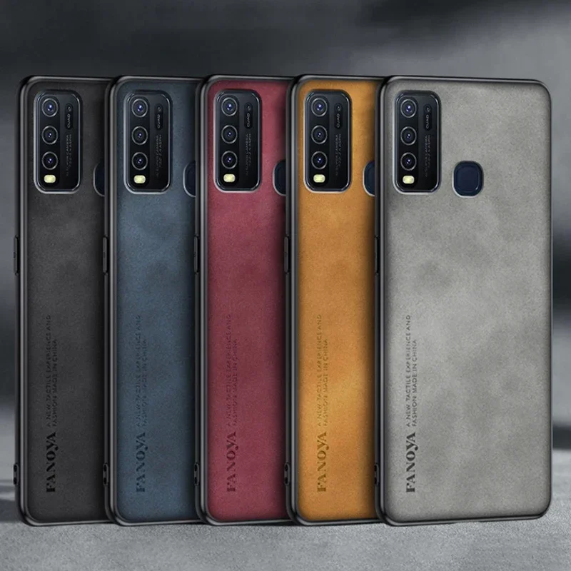 Luxury Matte PU Leather Shockproof Phone Case - Full Protection Silicone Back Cover