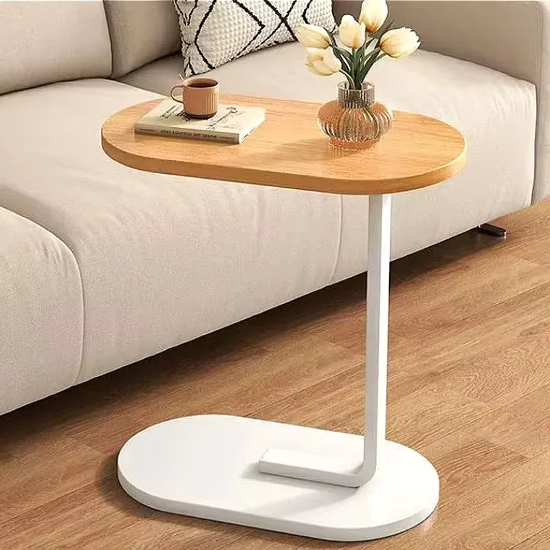 Modern Small Sofa Side Table Leisure Wooden Bed Corner Table Suitable for Living Room Bedroom C-shaped Side Adjustable coffee table
