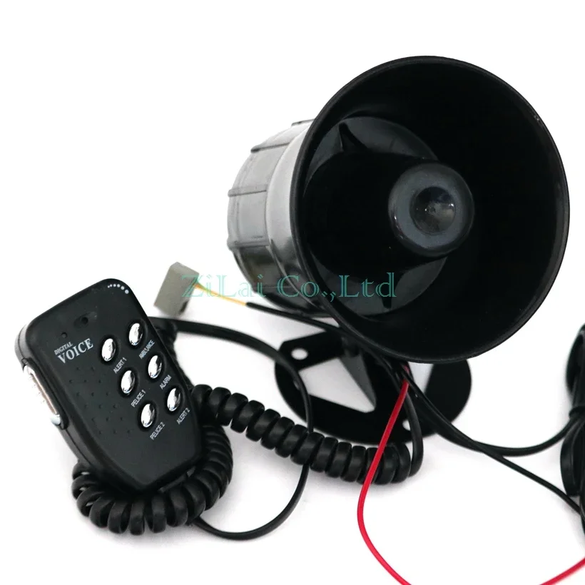 Motorcycle Car Auto Loud Air Horn 125dB Siren Sound Speaker Megaphone Alarm Van Truck Boat 50w 12v Six-tone Modification Parts