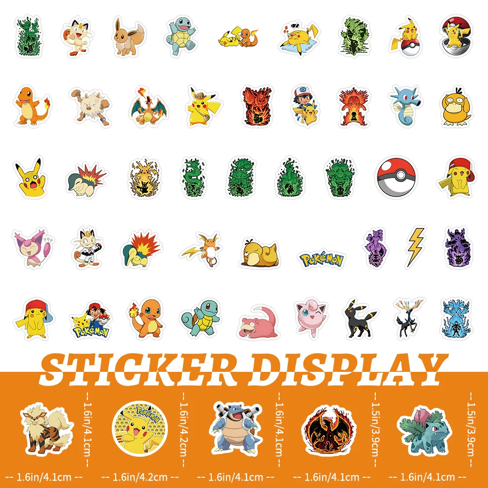 Kawaii Pikachu Anime Pokemon Stickers