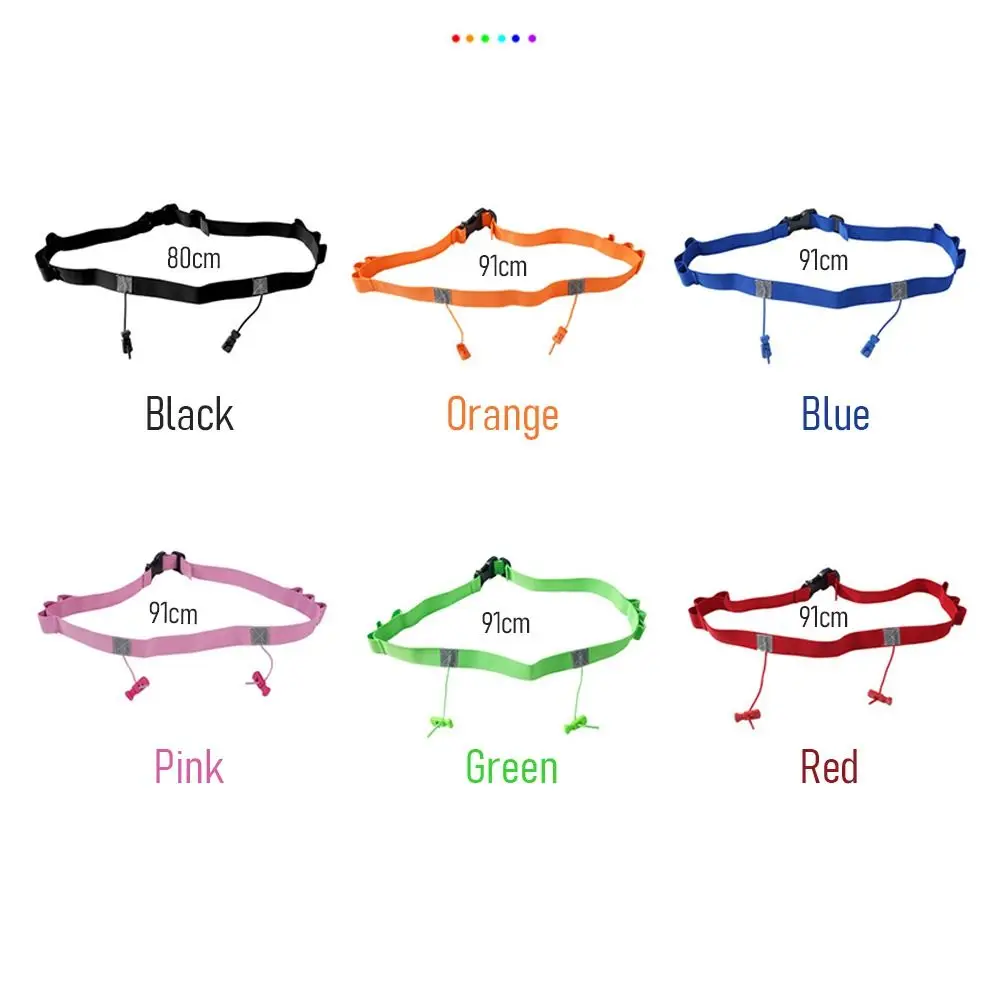 Durable Polyester Running Number Belt Multicolour Adjustable Triathlon Waist Belt Unisex Gel Holder