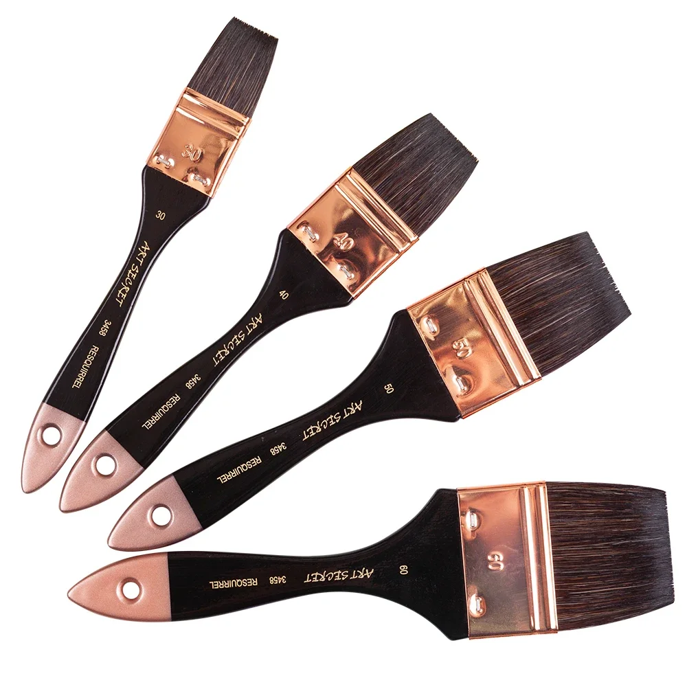 ArtSecret High Grade Big Art Watercolor Paint-Brushes 1PC 3458 Squirrel Hair Wooden Handle Metal Ferrule 4