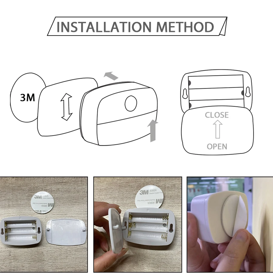 LED Night Light with Motion Sensor Cabinet Lamp Wireless Bedside Nightlight Battery Power For Bedroom Closet Stairs Lighting 5