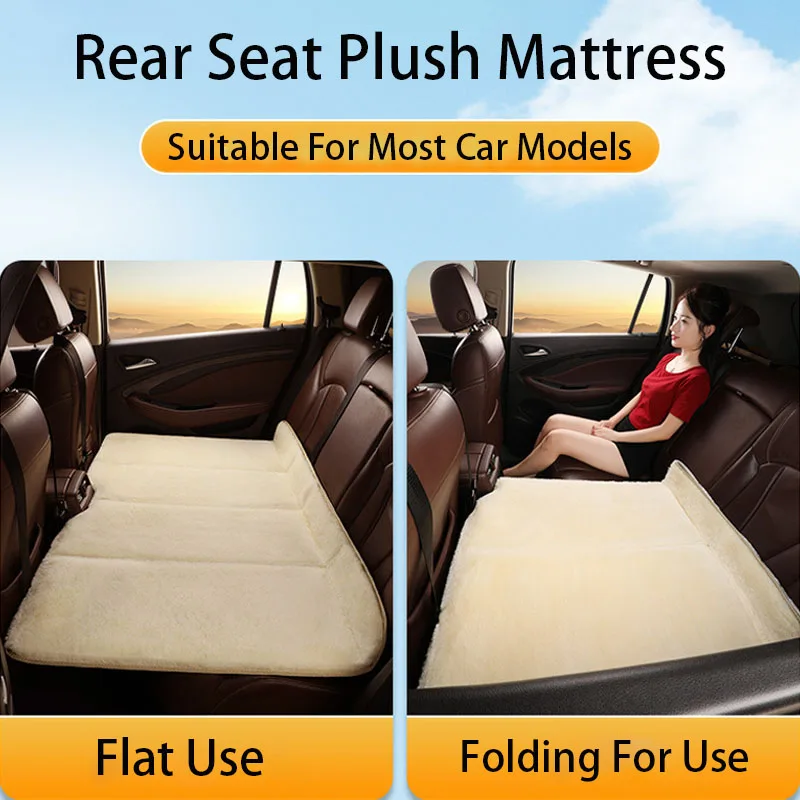 Camping Mattress Plush Car Folding Travel Mat SUV Sedan Convenient Inflatable Car Bed Rear Seat Sleeping Pad Cars Accessories