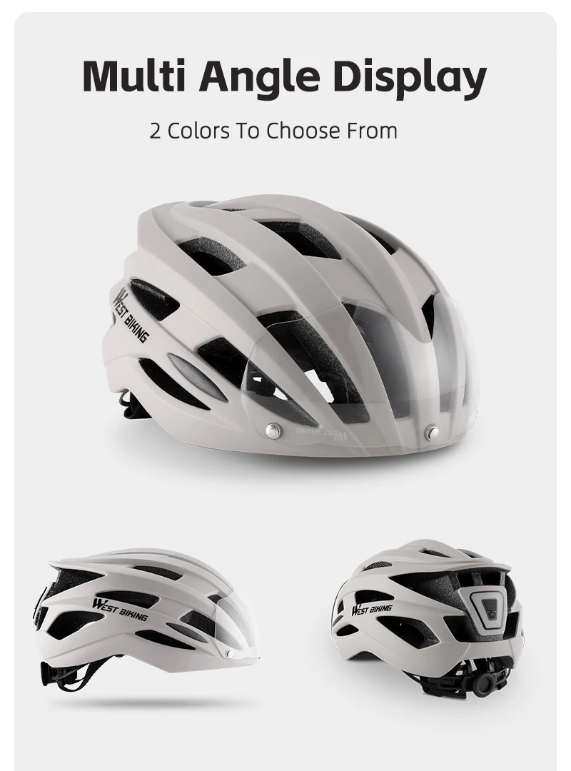 Description Picture 6 of itemWEST BIKING Bicycle Helmet Adjustable Magnetic Suction Lens Cycling Helmet MTB Road Bike Breathable Safety Helmet Bike Equipment