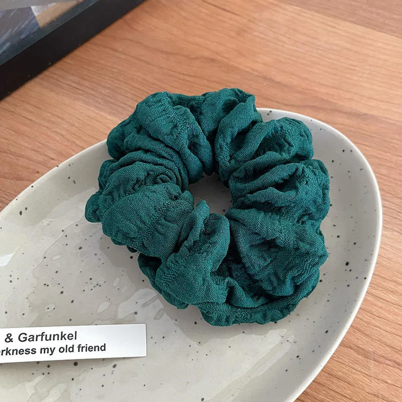 Set of Women's Solid Color Elegant Hair Scrunchies - Versatile and Fashionable Hair Accessories