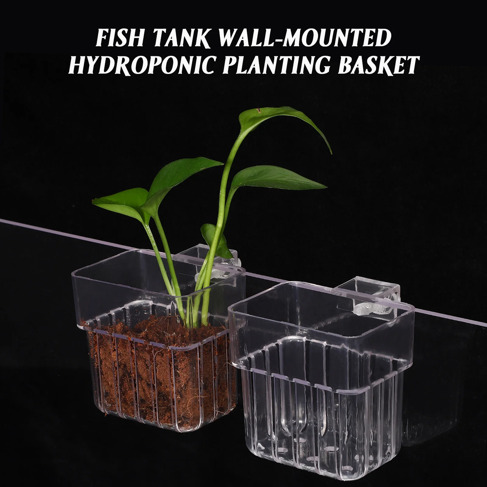 4 Pcs Hydroponic Plant Cup Aquatic Planter Sponge Holder Stand Aquarium Pots Acrylic Decoration Fish Tank