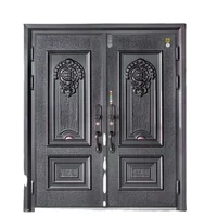 Cast Aluminum Double Door, Courtyard Entrance Door, Anti-theft, Waterproof and Rust Proof, Customizable Size 1