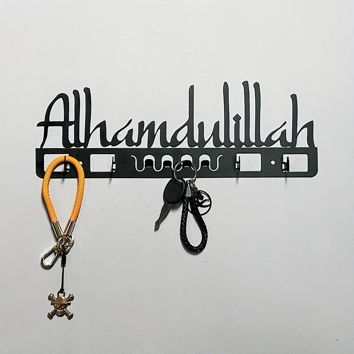 1PC Alhamdulillah Metal Keychain - Islamic Wall Home Deco Art - Thanks to Allah Keychain Coat Hook 2
