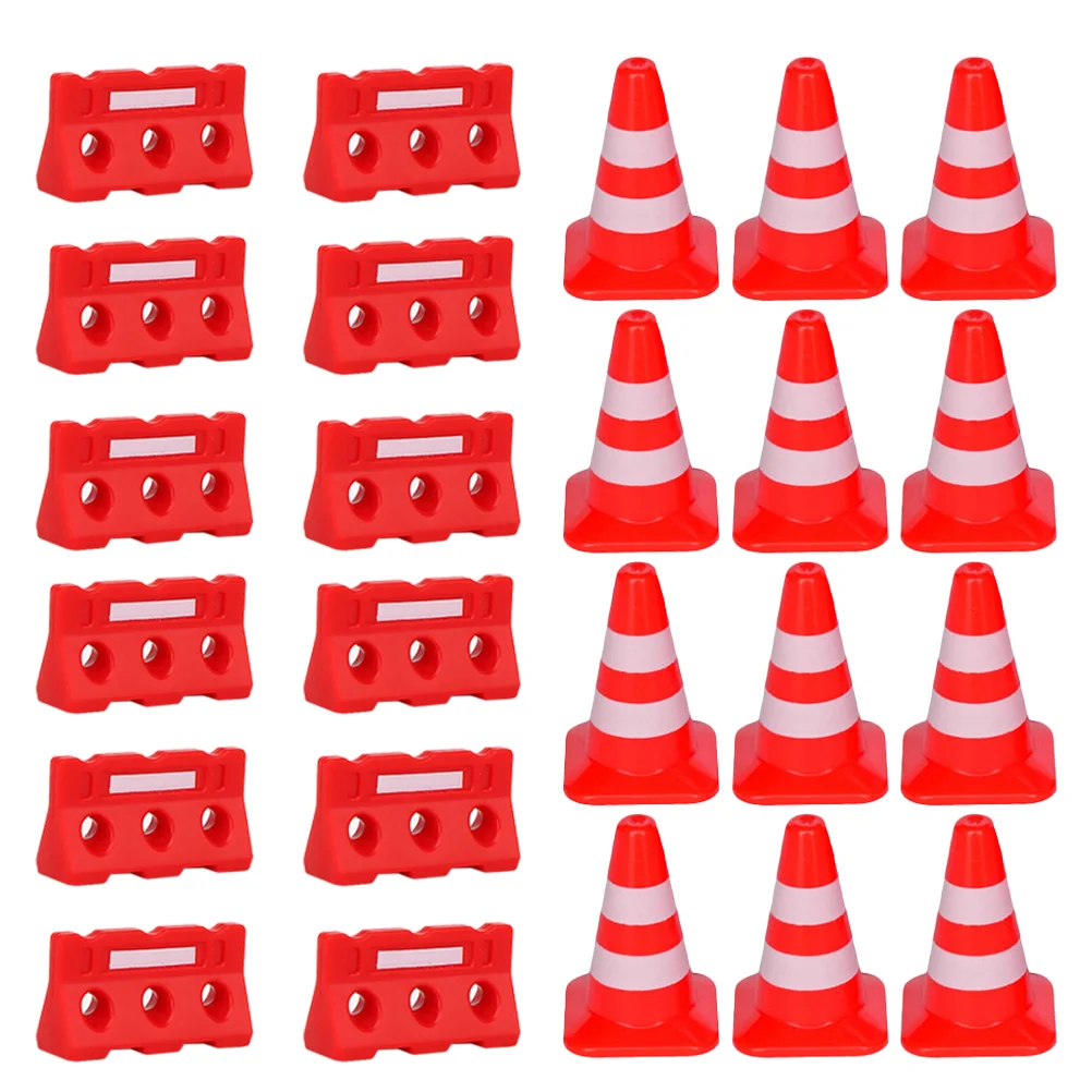 Plastic Road Cone 24 Pcs Road Sign Barricade Toy
