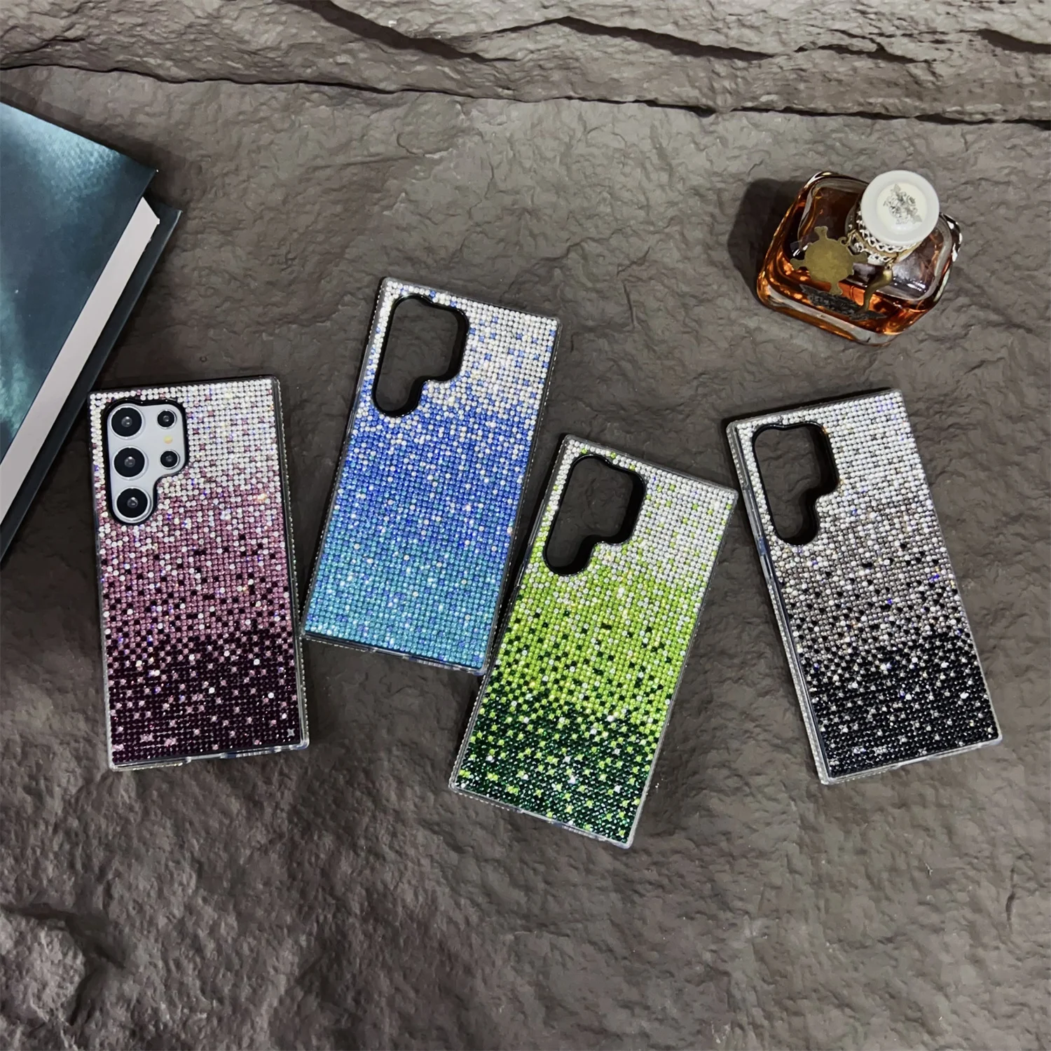 Luxury Full Rhinestone Gradient Glitter Shockproof Bling Sparkle Case
