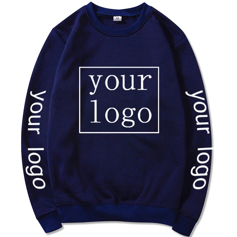2024 Student Casual Custom Printed Text DIY Crew Neck Hoodies Customized Logo Personalized Pullovers Your Photo Logo Sweatshirt