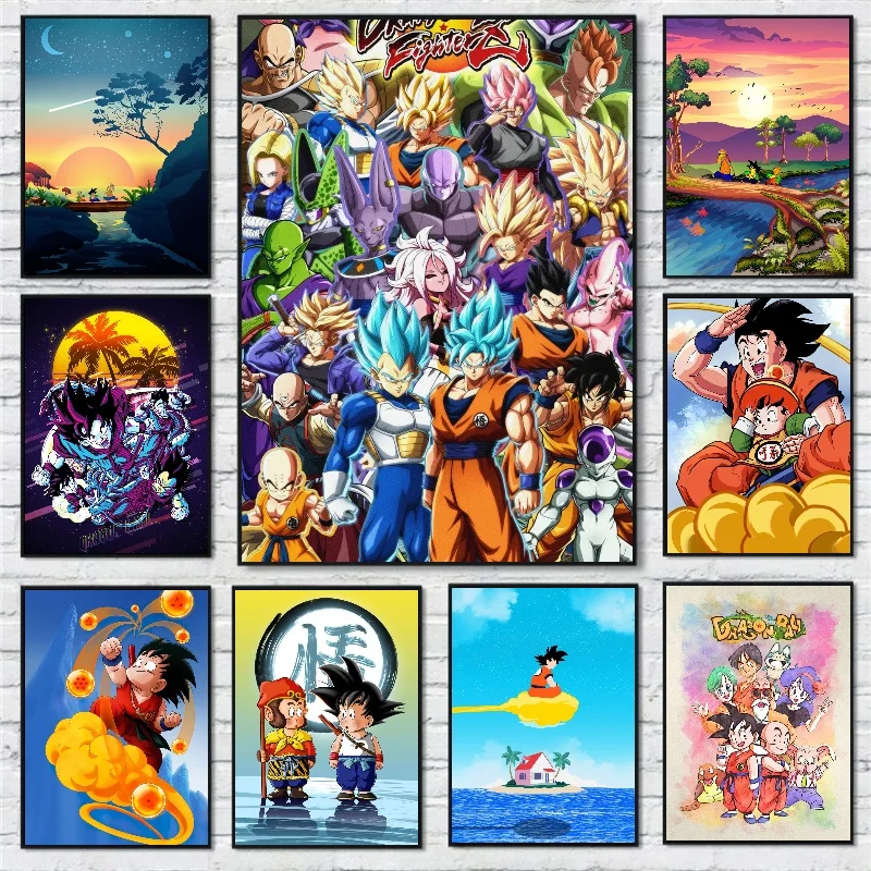 

Bandai Anime Dragon Ball Painting Poster Wall Art Print Dragon Ball Pictures Classic Home Decor Bedroom No Frame Canvas