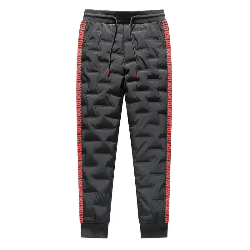 80% White Duck Down Padded Thicken Winter Windproof Waterproof Warm Down Pants Men Jogger Sportswear Sweatpants Thermal Trousers