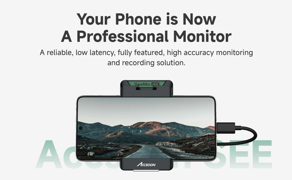 Accsoon SeeMo 4K 2160P 1080P Video Output Video Monitor for iphone ipad IOS for