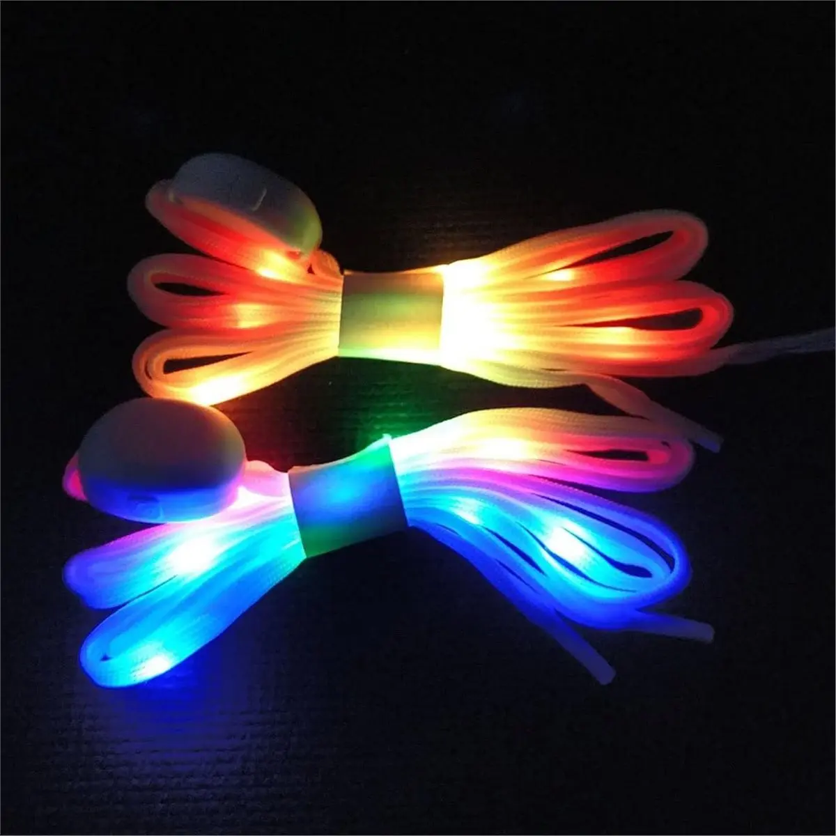 AT33 1세트 LED 신발끈 라이트업 신발끈 5가지 색상 깜박이는 화려한 신발끈 야간 러닝 파티, 야간 러닝용