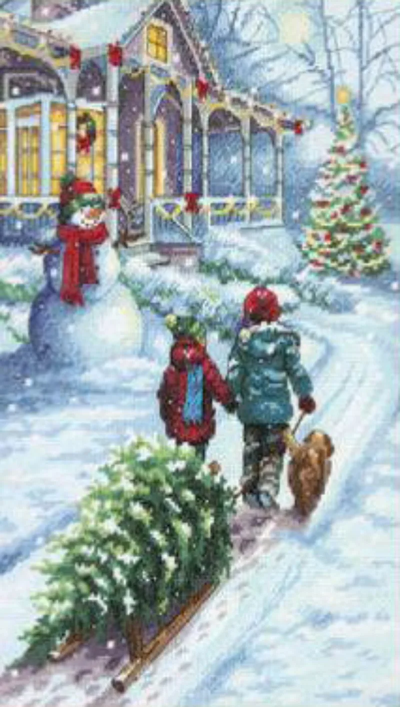 Cross-stitch Santa Claus holiday new precision printed thread embroidered cotton thread cross stitch kit