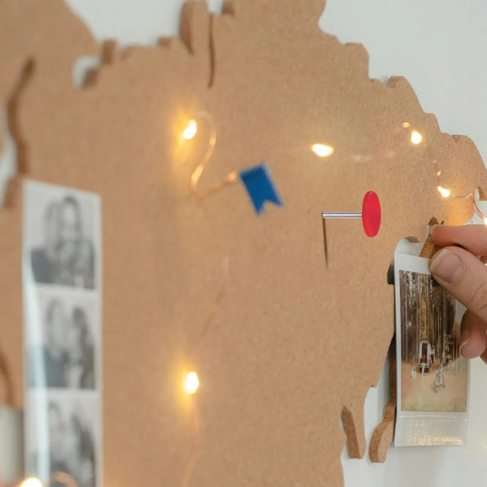 200Pcs 빨간색 장 푸시 핀 플랫 라운드 헤드 17x11mm 게시판 코르크 보드 벽 사진 지도 포스터 디스플레이 태크