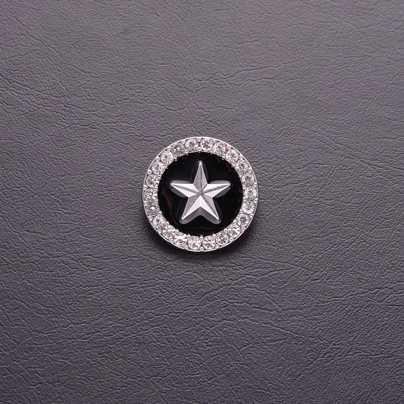 의류용 원형 금속 단추 유니폼 가디건 코트, 봉제 버튼 액세서리, 개성 오각형 라인석, 5 개/팩