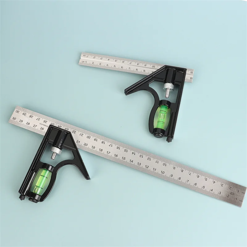 High Quality Stainless Steel Angle Square Measuring Tools Set Precise Aluminium Adjustable Combination Spirit Level angle square tools
