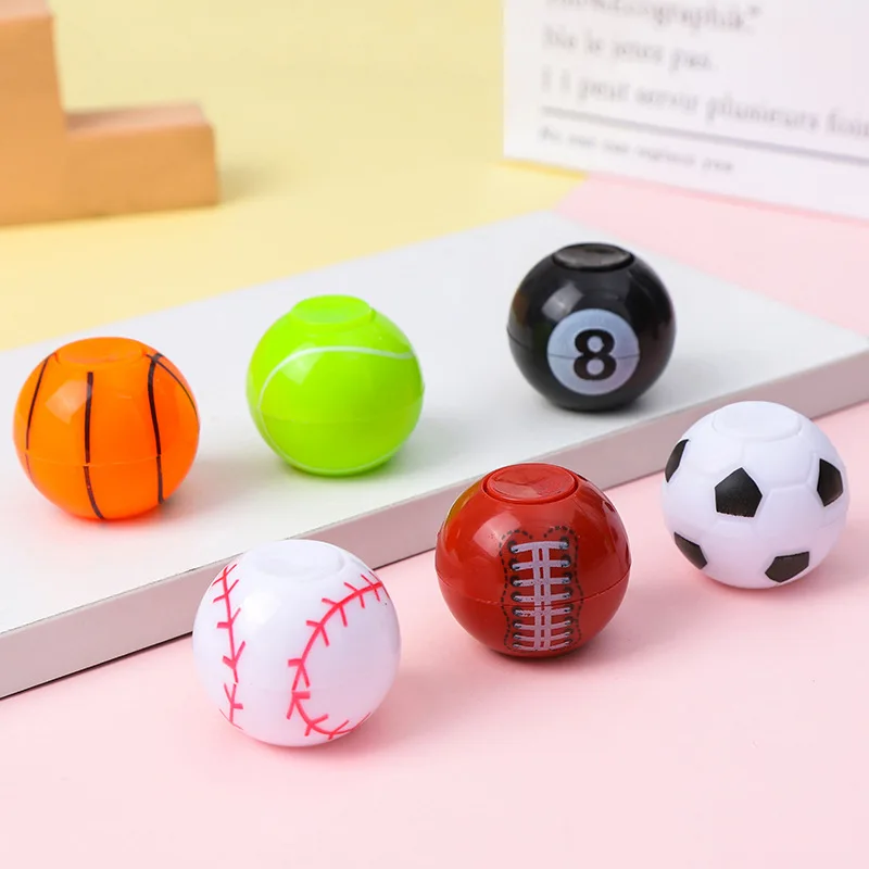 6-Piece Sports Ball Fidget Spinner Set - Fun Party Favors & Goodie Bag Fillers