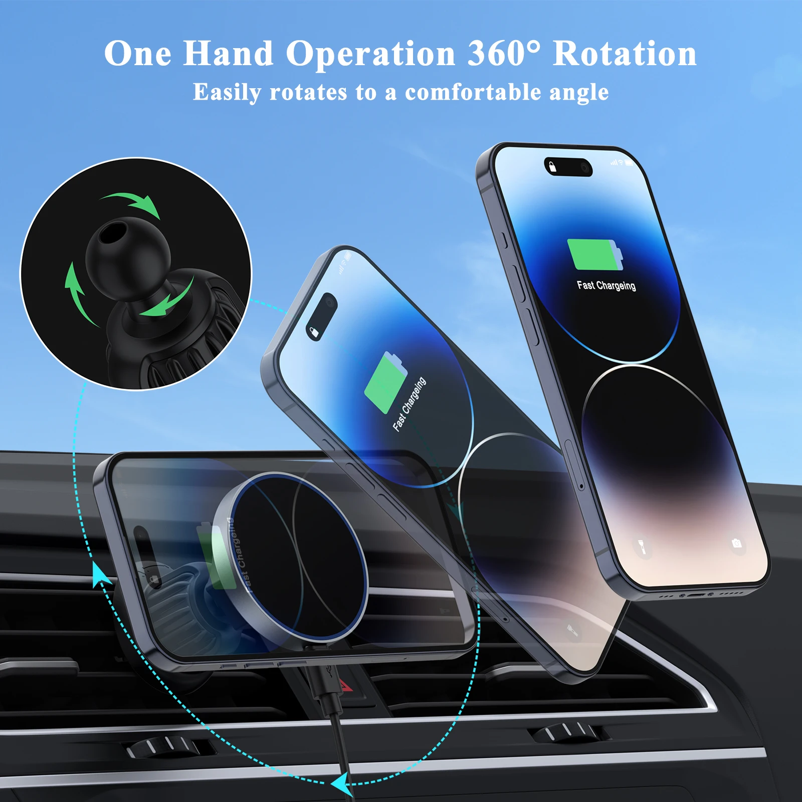 15W Magnetic Car Wireless Charger Phone Holder Stand for iPhone 15 14 13 12 Pro Max Samsung Car Mount Fast Charging Dock Station Phone charger,Car charger,Car phone charger,Phone charger station