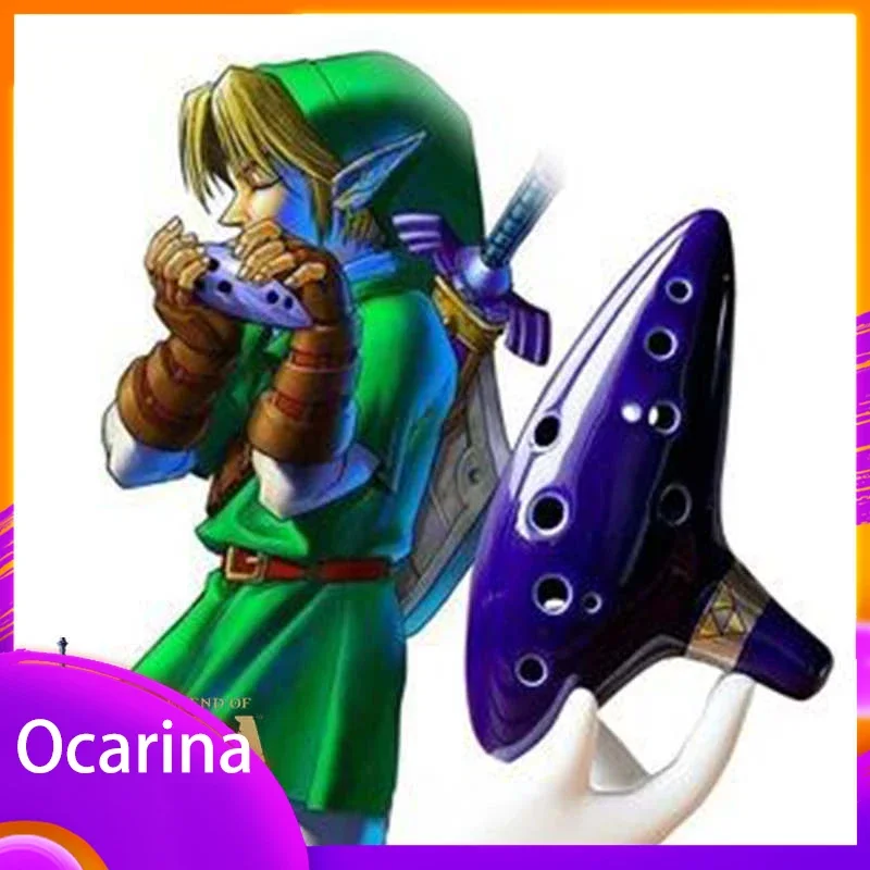 

Музыкальный инструмент Zeld-a Ocarina Of Time, музыкальный инструмент с керамической канавкой «альт С», 12 отверстий, реквизит для начинающих, подарок на день рождения