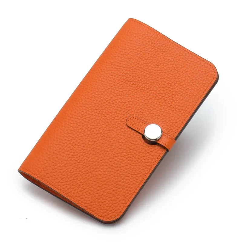 

Genuine Leather Lady Purse Large Capacity Long Wallet Multi-Function Handbag Passport Holder