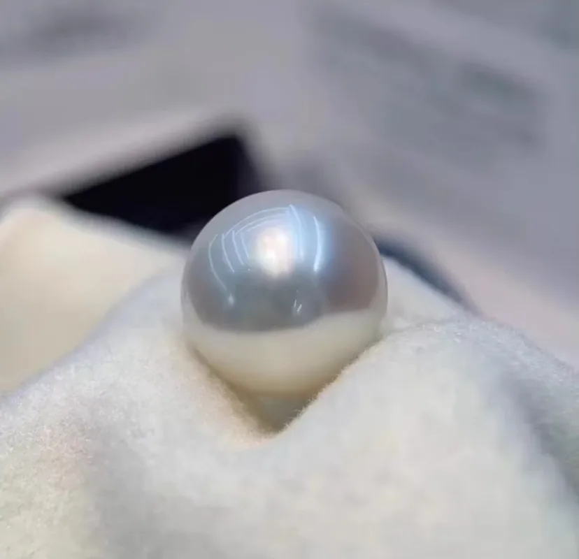 Huge 14-15mm Natural Sea Genuine White Loose Pearl Undrilled Genuine Cultured Pearl Making Pendnat Earring Rings