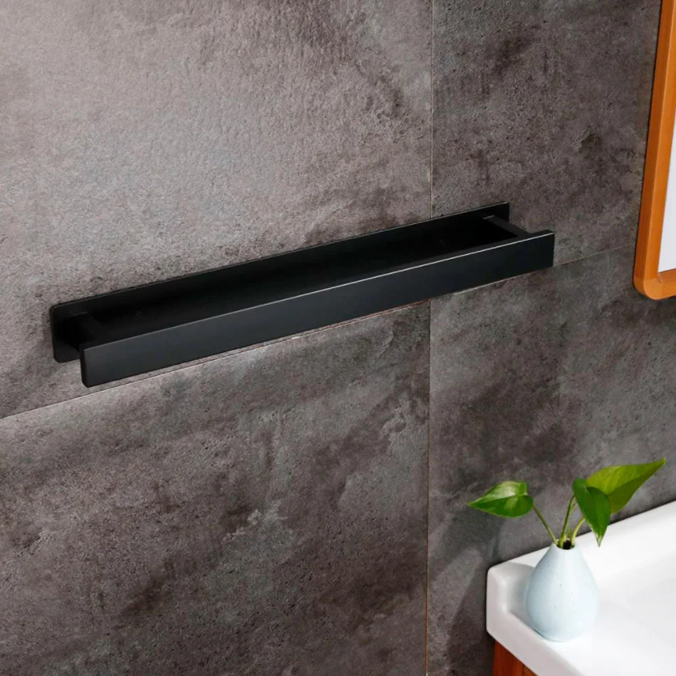 Towel Rack Adhesive Stand Towel Bar Shelf 304 Stainless Steel Wall Mounted Lavatory Kitchen Bathroom Holder Hanger