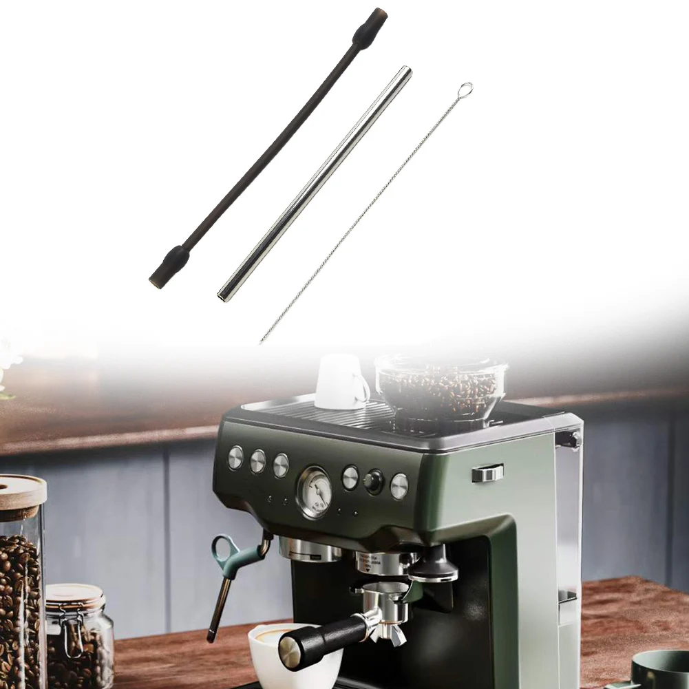 AIEVE Tubo del latte in acciaio inox e spazzola di pulizia, set di accessori compatibili con Siemens EQ6, Bosch VeroAroma macchina da caffè automatica