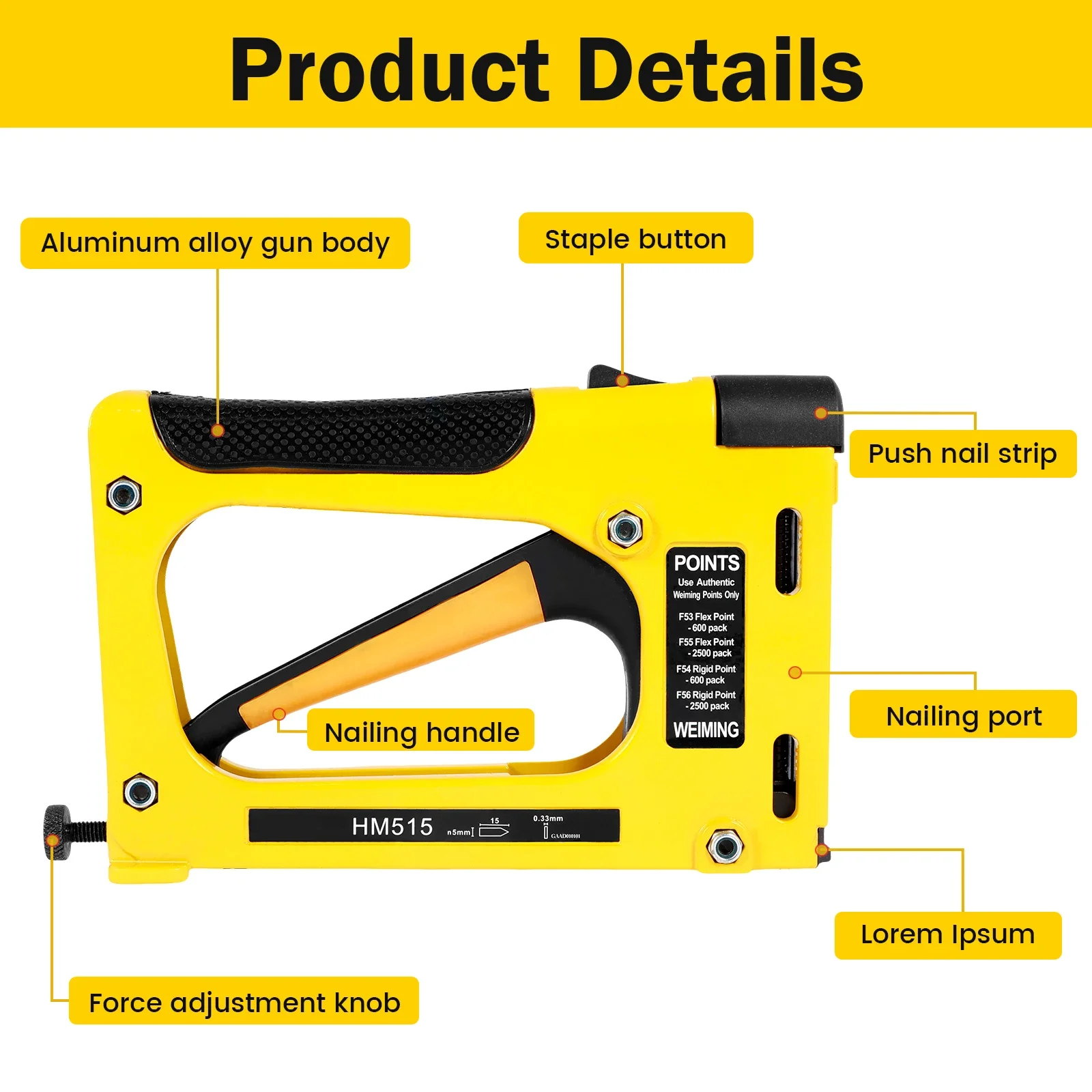 Nail Gun for Woodworking Furniture Heavy Duty Construction Stapler Picture Frame  Staple Gun With Staples Metal Hand Tool - AliExpress