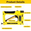 Nail Gun for Woodworking Furniture Heavy Duty Construction Stapler Picture Frame Staple Gun With Staples Metal Hand Tool 4