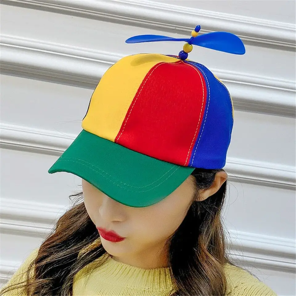 Adult Novelty Baseball Cap With Spinning Propeller | Colorful Helicopter Hat For Parties, Gag Gifts - View #2
