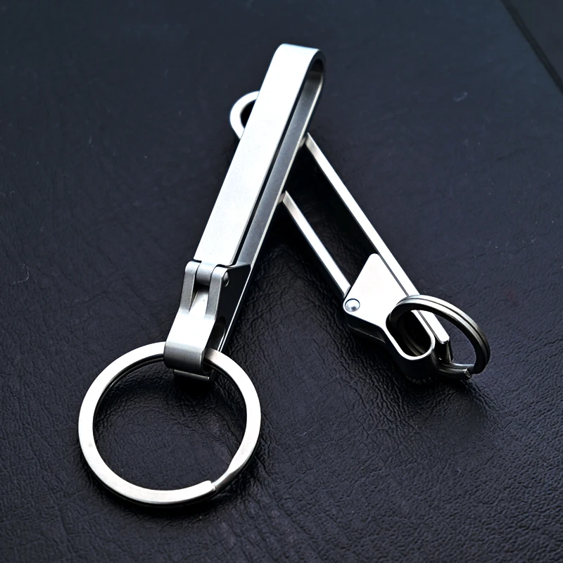 Super Light Titanium Alloy Belt Keychain Horseshoe Buckle High Quality Man Waist Hanging Car Key Chain EDC Belt Hanging Buckle
