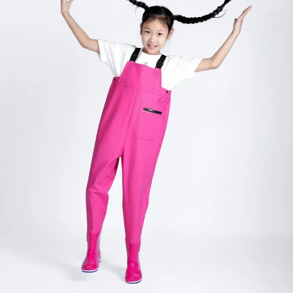 Kids Waders With Boots 4-Color Available Full Body Rain Trousers For Youth Teenagers Fishing Waterproof Pants fly fishing waders