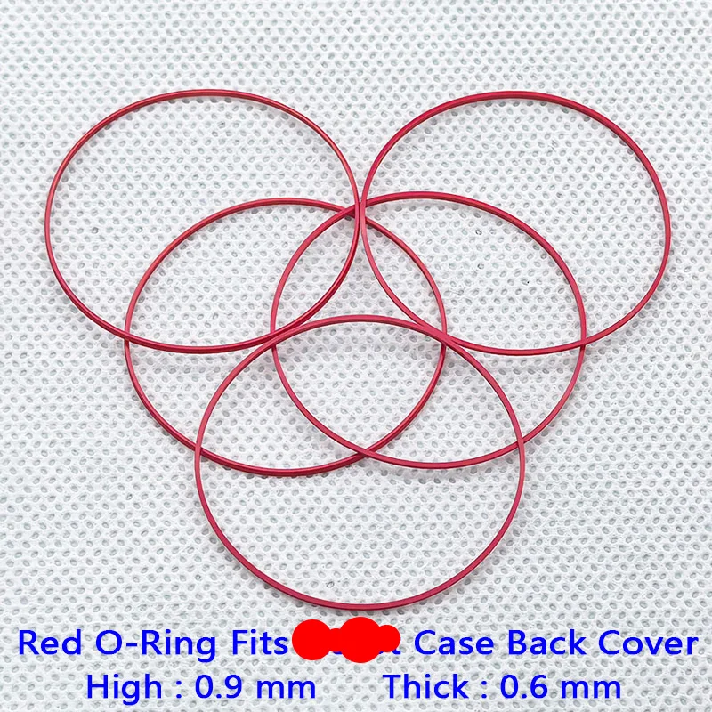 Waterproof Red Gasket O-Ring Set (Dia 25-40MM) for Watch Case Back Cover